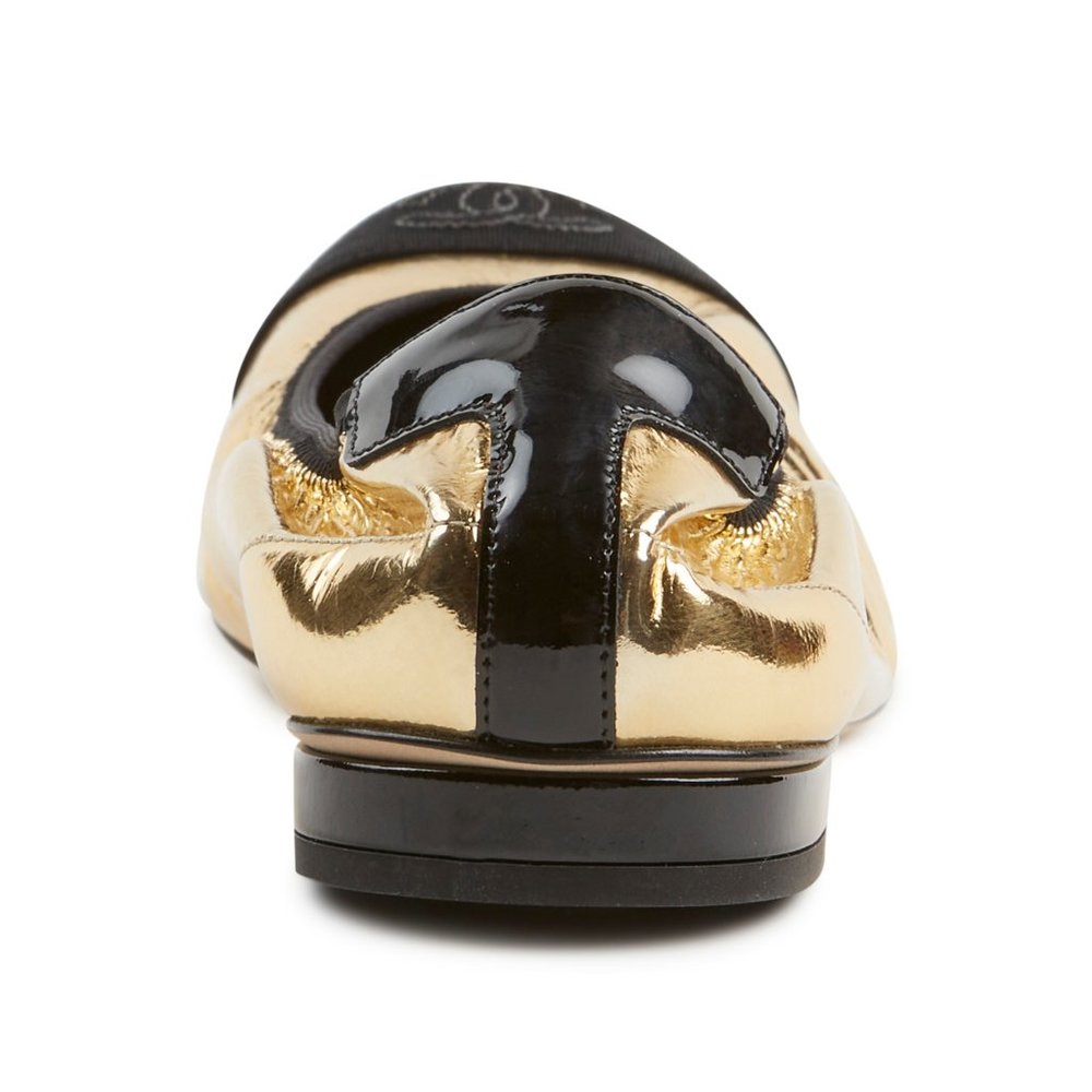NEW IN BOX Authentic Chanel Gold & Black CC Logo Ballerina Ballet Flats 41.5 - Picture 8 of 14
